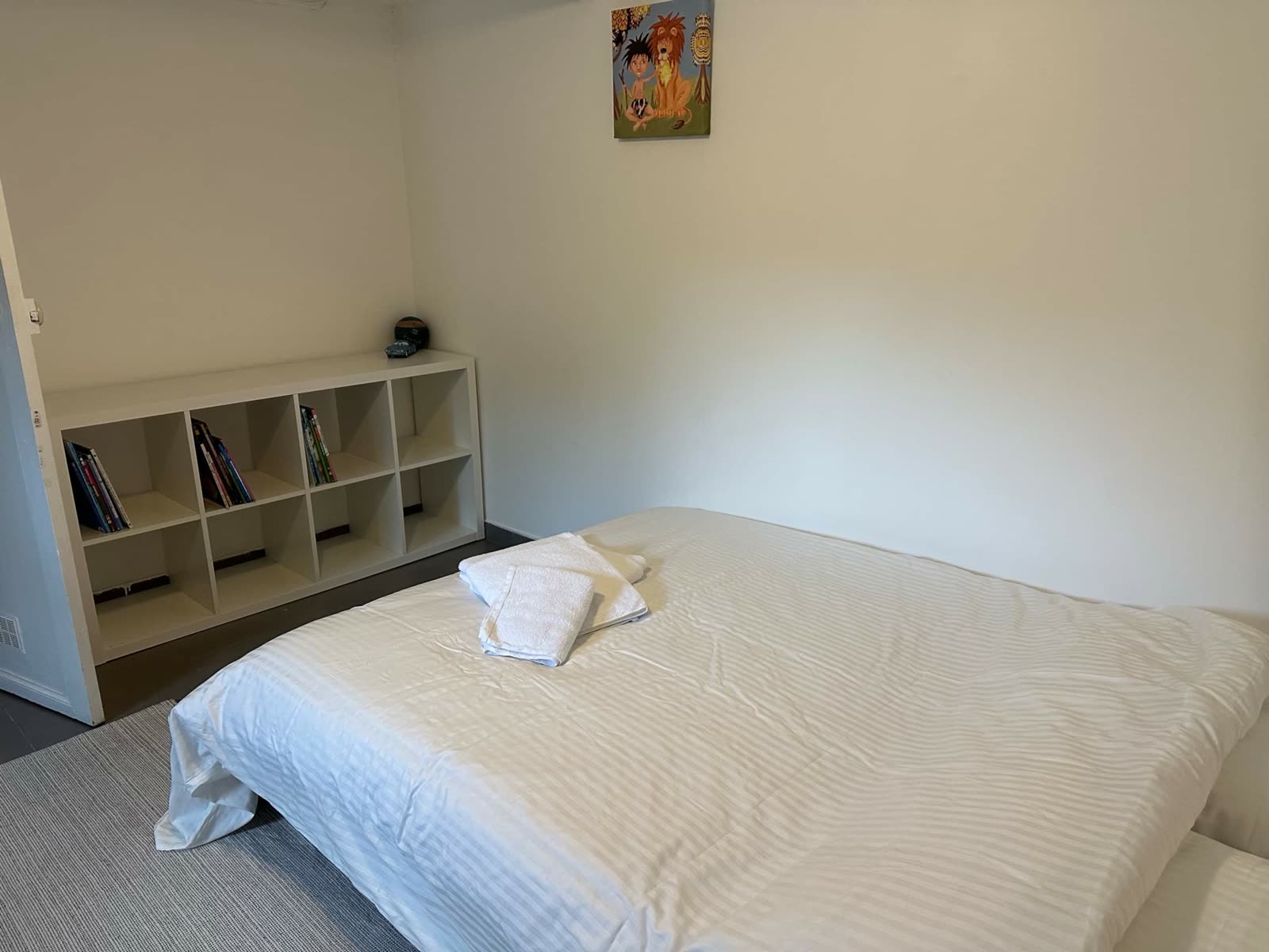 Chambre à thème avec espace enfants, bibliothèque et jouets